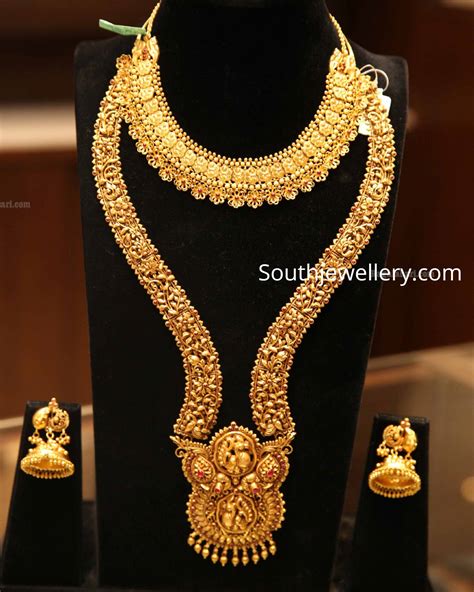 Antique Gold Necklace And Nakshi Haram By Manepally Indian Jewellery