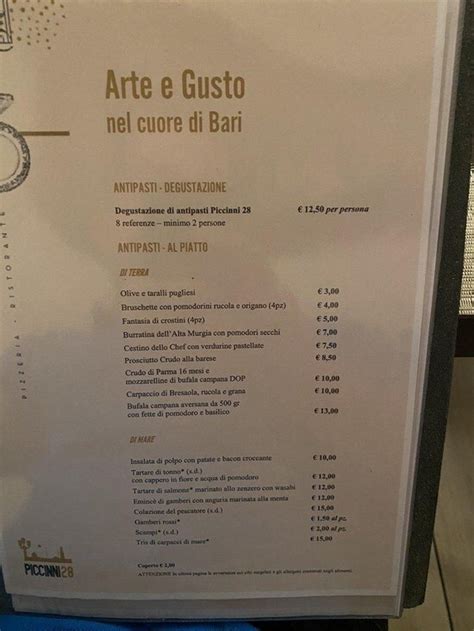 Menu At Piccinni Pub Bar Bari