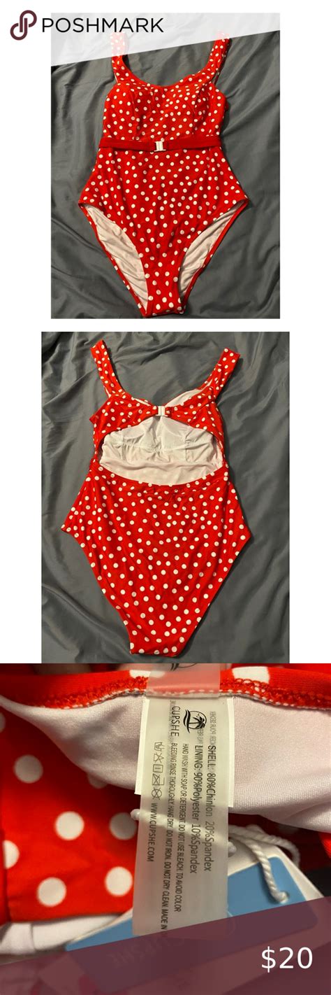 Cupshe Large Red W White Polka Dot Bathing Suit Polka Dot Bathing Suit Bathing Suits Cupshe