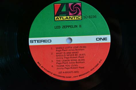 Popsike Led Zeppelin Ii Sd Atlantic Rl Hot Mix Monarch Zepplin Two Vinyl Lp Vg