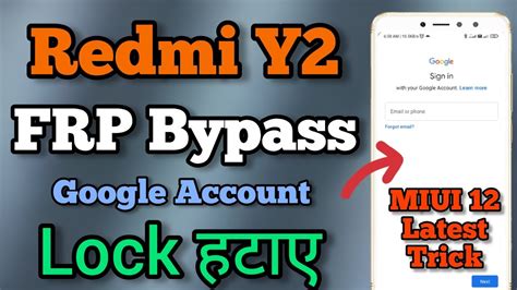 Redmi Y2 Frp Bypass MIUI 12 Mi Y2 Google Account Lock Tode FRP