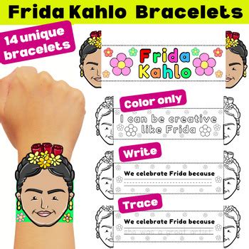 Hispanic Heritage Month Craft Frida Kahlo Bracelets September Craftivity