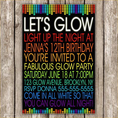 47 Neon Party Invitations Templates Free | Heritagechristiancollege