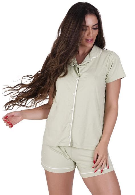 Pijama Curto Básico Concept Lingerie Verde