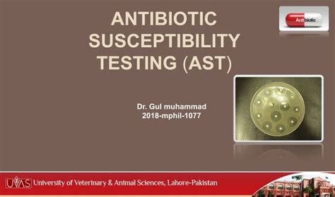 Antibiotic Sensitivity Testing Ast Ppt