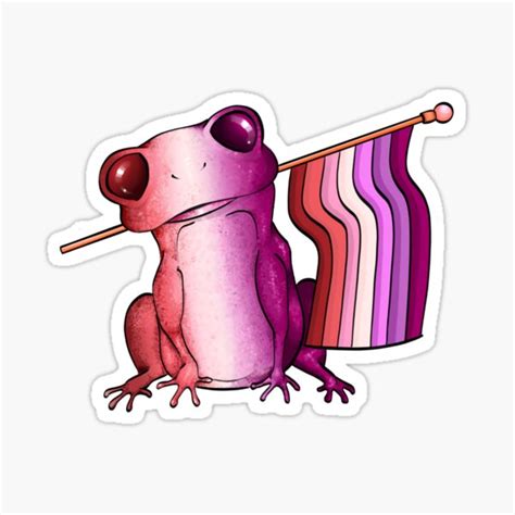 Lesbian Pride Flag Frog Sticker By Oh Hey Its Liv Redbubble