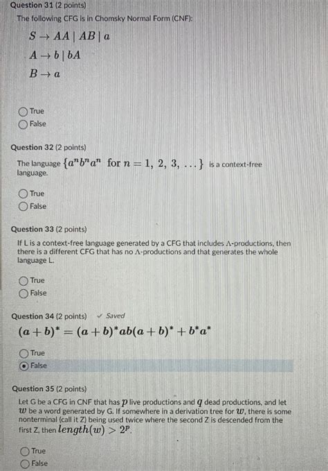 Solved Question Points The Following Cfg Is In Chegg