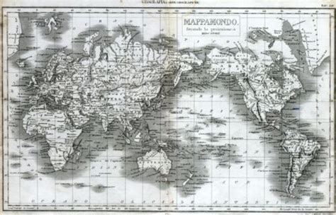 Mappamondo Di Mercatore Grande Carta Geografica Kupferstich