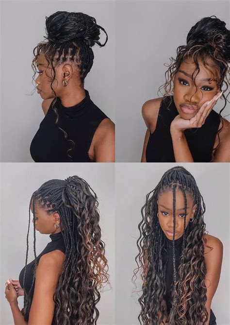 Bohemian Knotless Braids Hairstyles Goddess Braids Hairstyles Box Braids Hairstyles Box