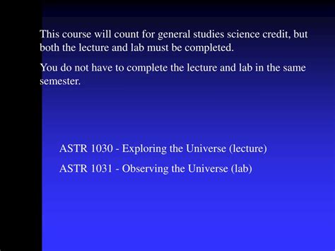 PPT ASTR 1030 Exploring The Universe PowerPoint Presentation Free