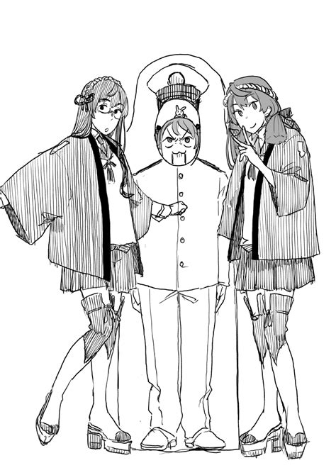 Admiral Ooyodo Akashi And Sazanami Kantai Collection Drawn By Ken