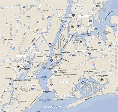 Detailed Highways Map Of New York With Airports. New York Detailed ...