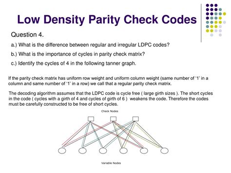 Ppt Low Density Parity Check Codes Powerpoint Presentation Free