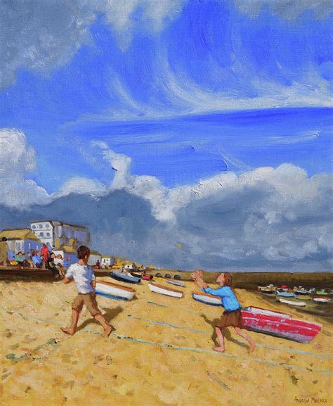 Catching The Ball St Ives Painting By Andrew Macara Fine Art America