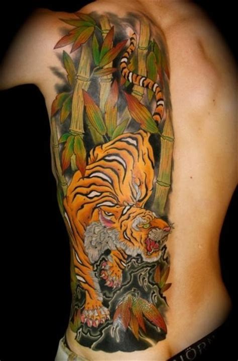 Vivid Colors Japanese Tiger Tattoo On Ribs Tattooimages Biz