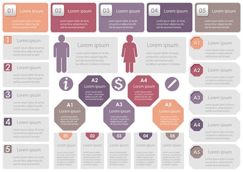 Ensemble de graphiques étiquettes et icônes isolés sur fond blanc liés