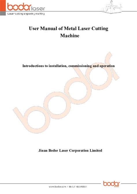 Bodor Fiber Lasers Cutting Machines User Manual B PDF PDFCOFFEE