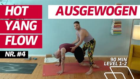 90 Minuten Hot Yang Flow Kraftvolle Yogastunde Anfänger Innen Und