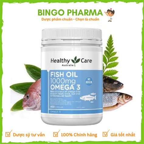 Dầu cá Healthy Care Fish Oil 1000mg Omega 3 của Úc 400 viên Shopee