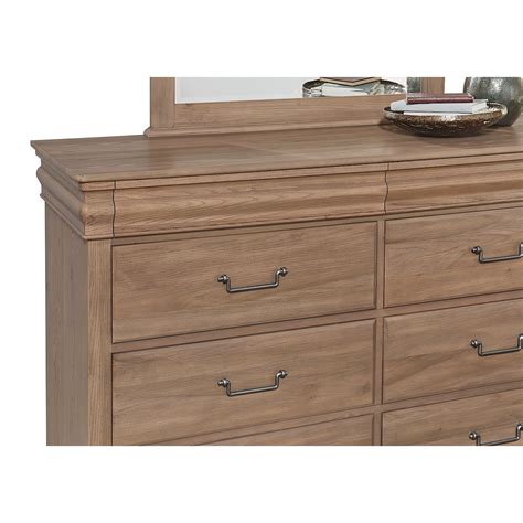 Vaughan Bassett Vista 771 002 Traditional 8 Drawer Dresser With Hidden Felt Lined Drawers Dunk