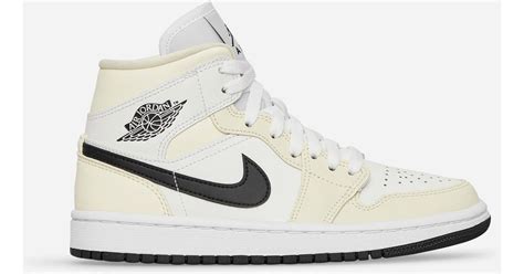 Nike Leather Wmns Air Jordan 1 Mid Sneakers Coconut Milk In White For