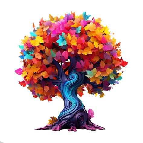 Colorful Illustration Of Trees Isolated On Background With 24786090 PNG