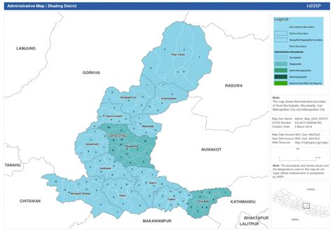 Nepal: Administrative Map | Dhading District (as of 5 March 2018 ...