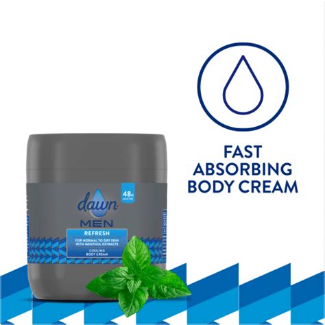 Dawn Men Cooling Body Cream Refresh For All Skin Types 400ml Clicks