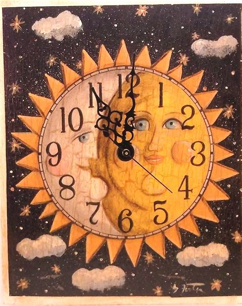 Sun And Moon Clock Etsy