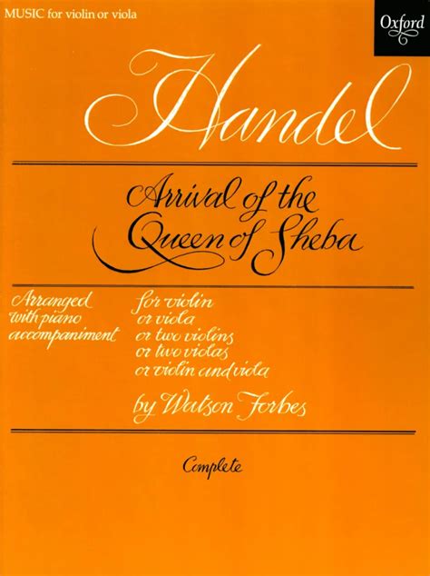 Arrival Of The Queen Of Sheba Von Georg Friedrich Händel Im Stretta Noten Shop Kaufen