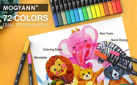 Amazon MOGYANN Markers For Adult Coloring 72 Color Dual Tip