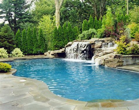 11 Sample Pools With Waterfalls For Small Space | Home decorating Ideas