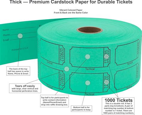 1000 Boletos Tacticai Para Rifas En Blanco Verde 8 Colores