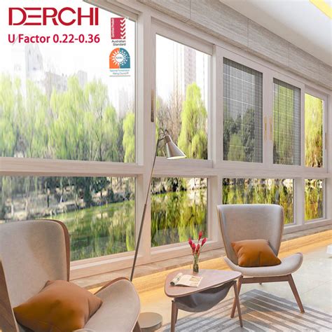 House Thermal Break Aluminum Sliding Window Reflective Glass Privacy