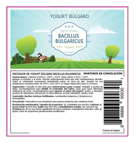 Cultivo Para Hacer Yogurt Búlgaro Original 10g 50litros Meses sin