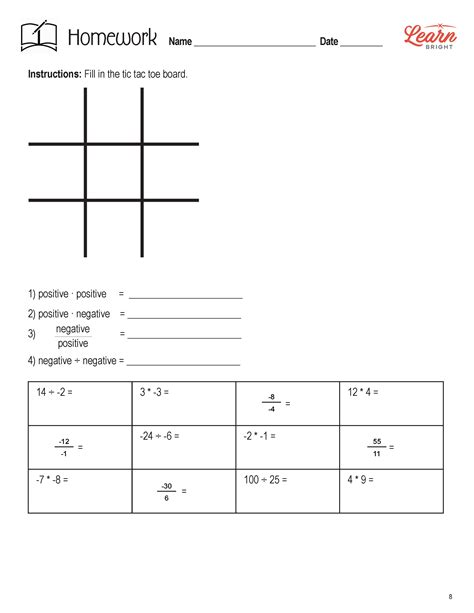 Multiplying And Dividing Integers Advanced Lesson Off