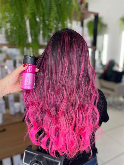 Cabelo Rosa Pontas Azuis Cabelo Cabelo Rosa Longo Cabelo Luzes Rosa