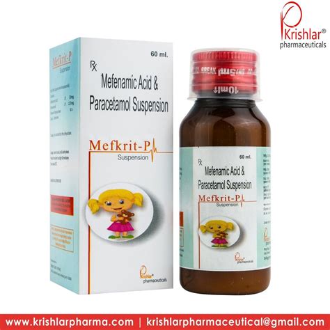 Mefkrit P Mefenamic Acid And Paracetamol Suspension For Hospital Form