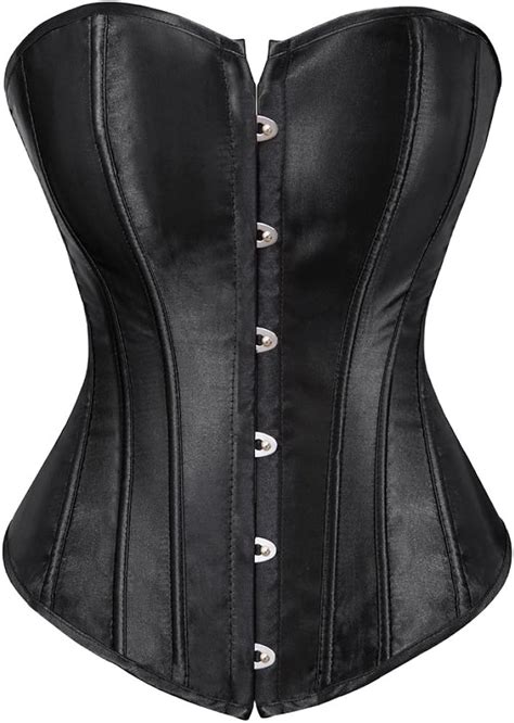 Buy Women S Bustier Corset Top Sexy Lingerie Sets Black Satin Waist