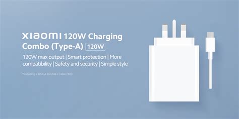 Xiaomi 120W Charging Combo Type A Fast Charging Charger For