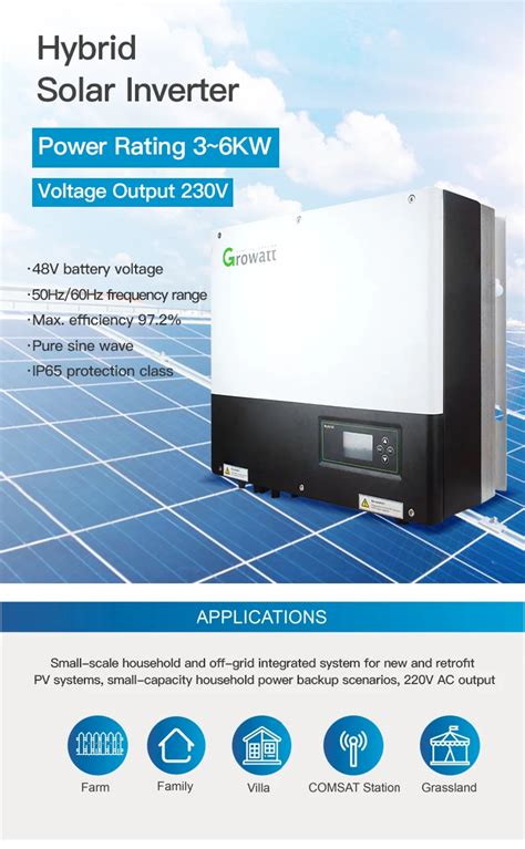 Growatt Inversor Solar Hibrido Hybrid Inverter High Efficiency Three