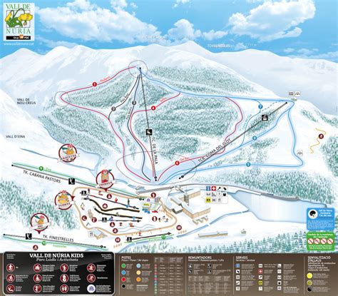 Vall de Núria Plan des pistes de ski Vall de Núria