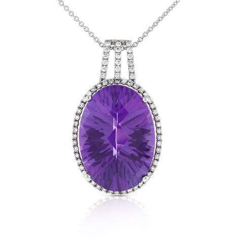 Oval Amethyst Diamond Pendant K Ben Bridge Jeweler