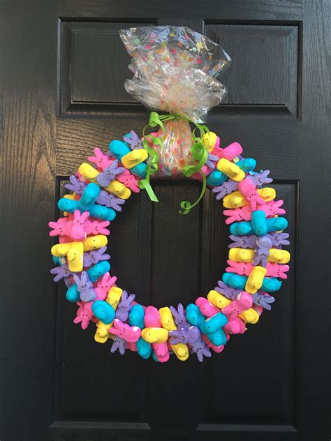 Easter peeps wreath | Easter peeps, Crafts, Halloween wreath