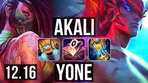 Akali Vs Yone Mid 2000 Games 2 1m Mastery 10 3 13 Godlike Kr