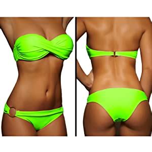 ALZORA Push Up Twist Bandeau Bikini Set Damen Pushup Badeanzug VIELE