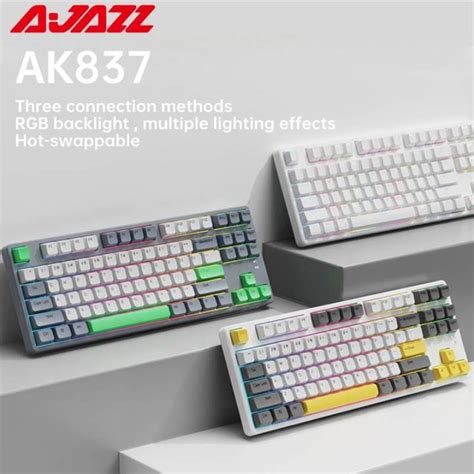Ajazz Ak Hot Swap Mechanical Keyboard Keys Bluetooth Wireless Gaming Keyboard Rgb Backlit