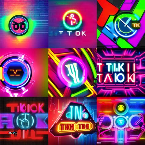 Krea Tik Tok Logo Colorful Cyberpunk Neon Future Very Detailed