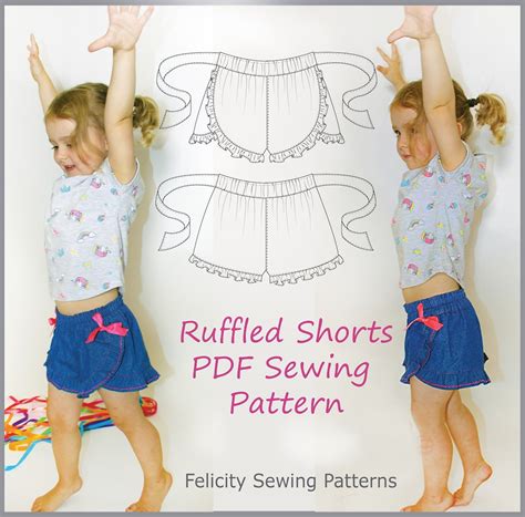 Girl S Ruffled Shorts Sewing Pattern Ruffled Shorts Pdf Sewing Pattern For Girls Sizes 2 12