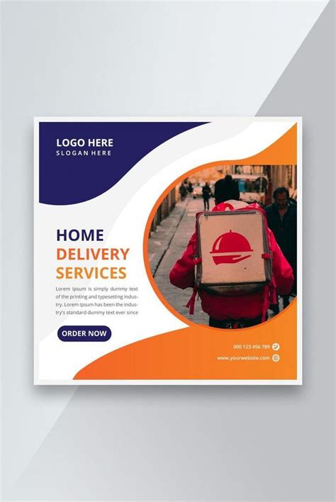 Home Delivery Services Social Media Post Design Template EPS Free